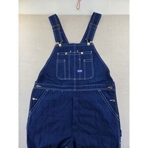 Vtg Big Smith Denim Bib Overalls Mens 40X34 Blue Denim Carpenter